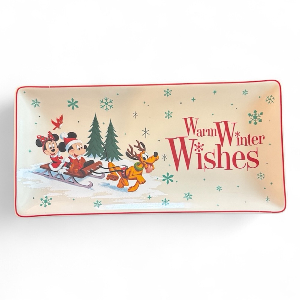 Disney Parks Mickey, Minnie & Pluto Trinket Serving Dish 4x8in NWT